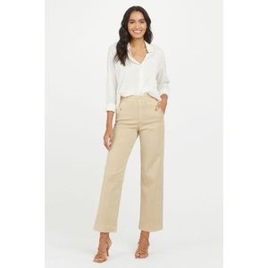 Spanx Nude Stretch Twill Cropped Wide Leg Trouser
